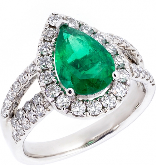 Emerald and diamond ring - 3