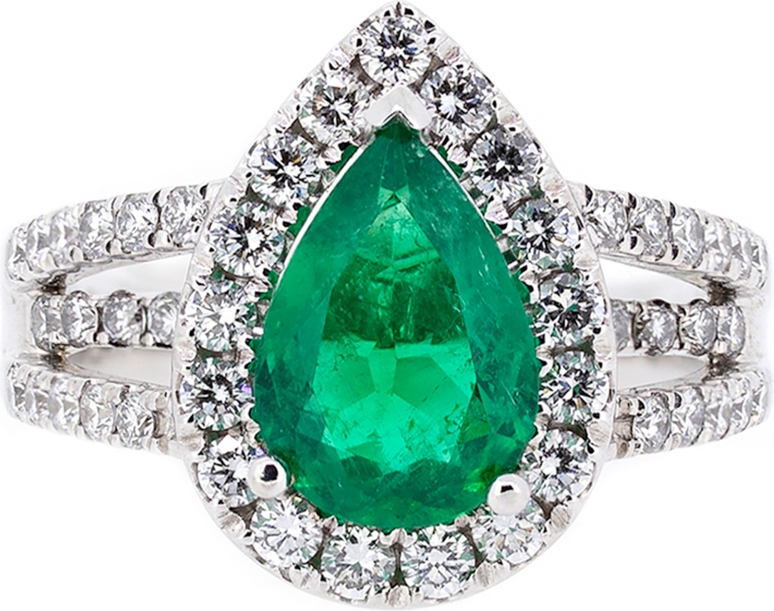 Emerald and diamond ring - 1