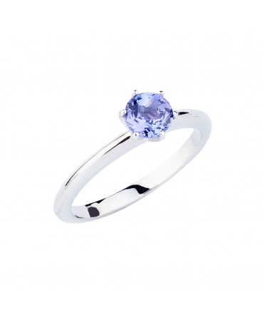 Gold tanzanite angagement ring white - 3