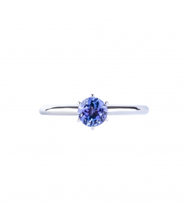 Gold tanzanite angagement ring white - 1