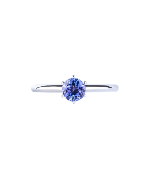 Gold tanzanite angagement ring white - 1