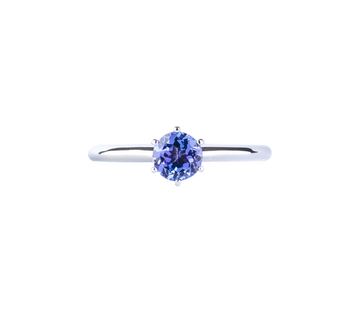 Gold tanzanite angagement ring white - 1