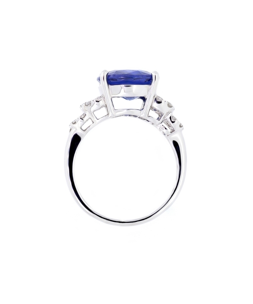 Gold ring with big sapphire nd diamonds - 3