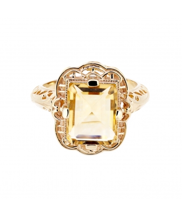 Gold citrine ring - 1