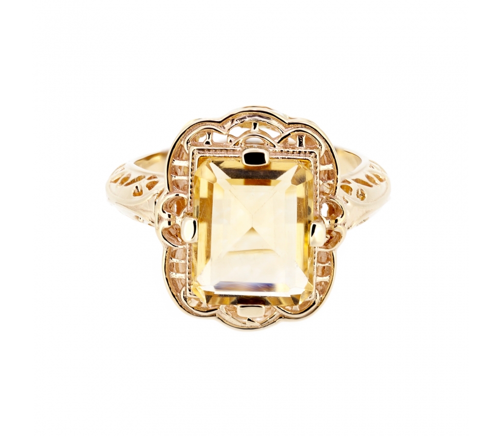 Gold citrine ring - 1