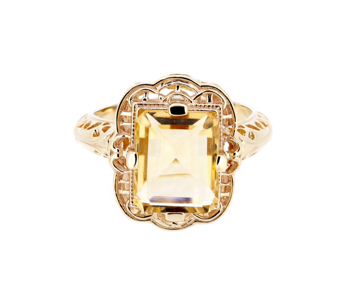 Gold citrine ring - 1