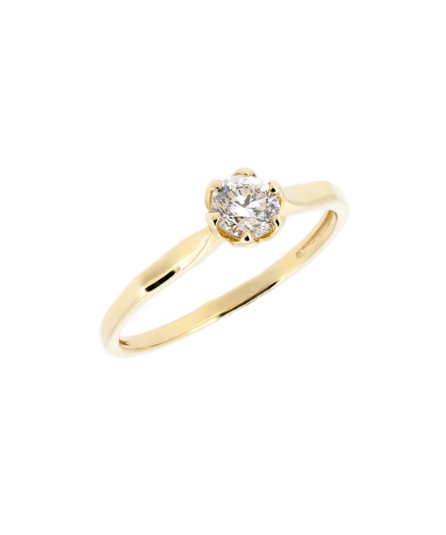 Gold diamond engagement ring with flower setting - 2