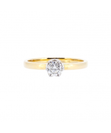 Gold engagement diamond ring - 1