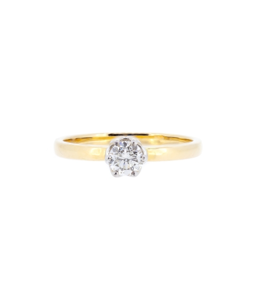 Gold engagement diamond ring - 1