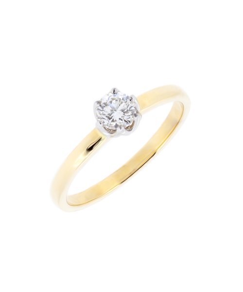 Gold engagement diamond ring - 2