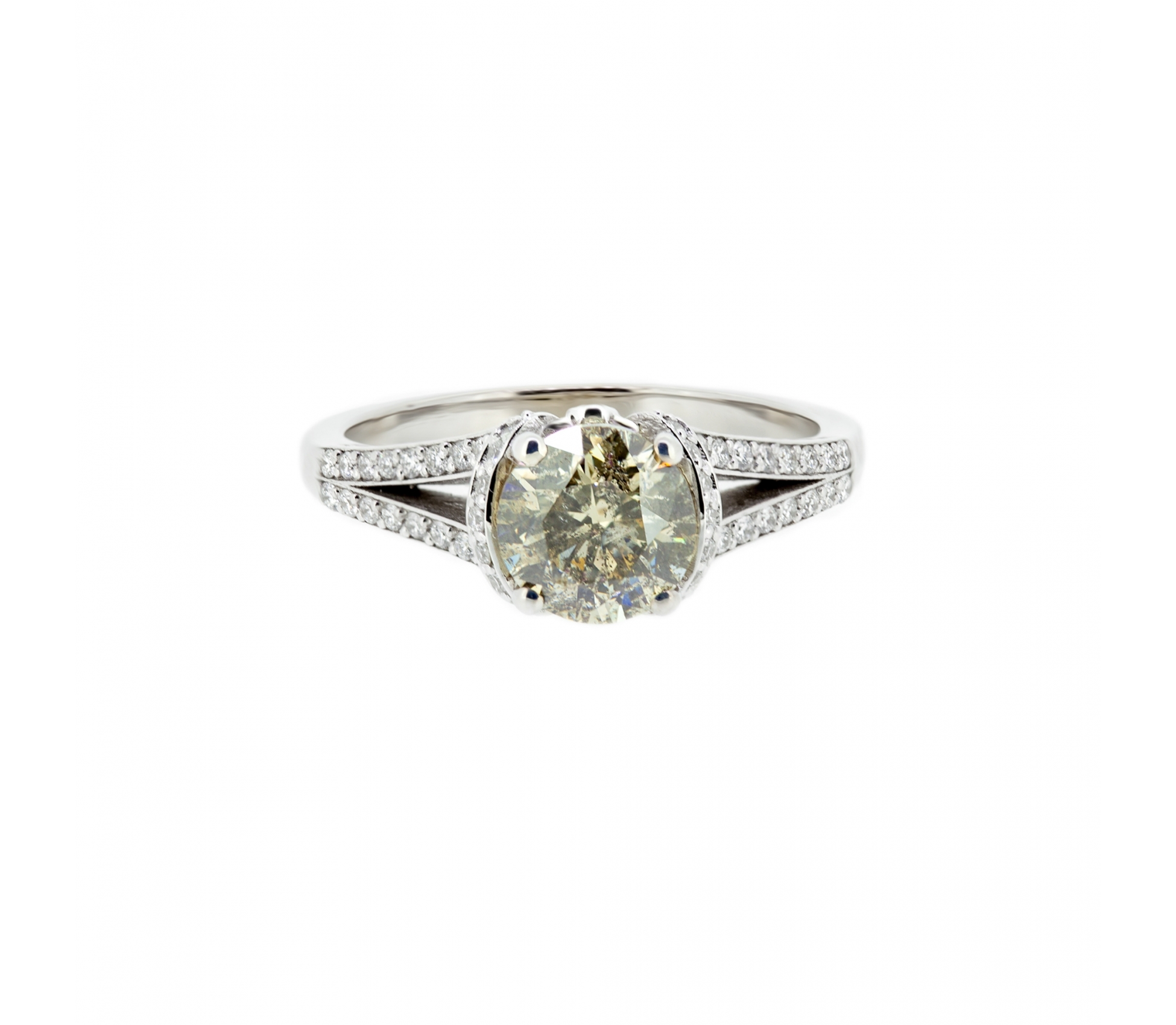 Gold salt and pepper diamond engagement ring - 1 Gold salt and pepper diamond engagement ring - 1