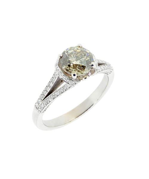 Gold salt and pepper diamond engagement ring - 2