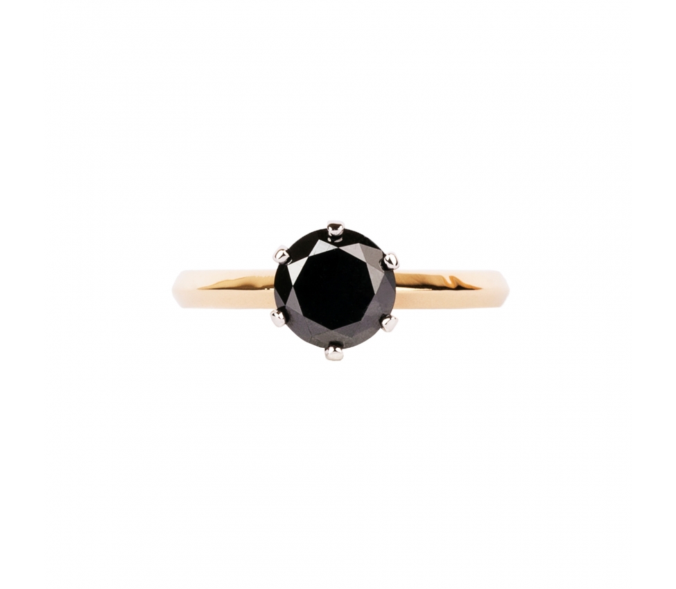 Engagement ring with big black diamond - 1