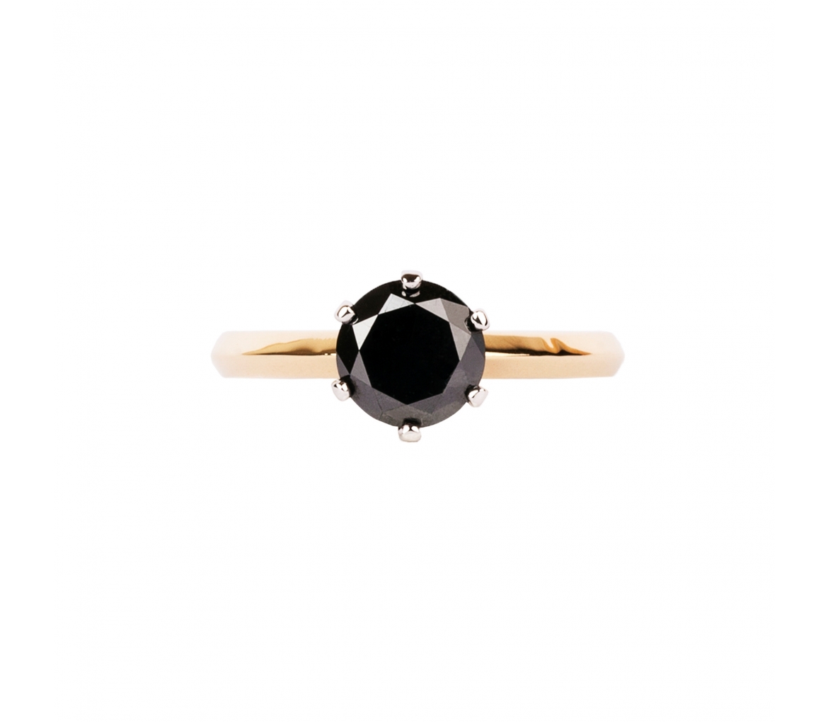 Engagement ring with big black diamond - 1