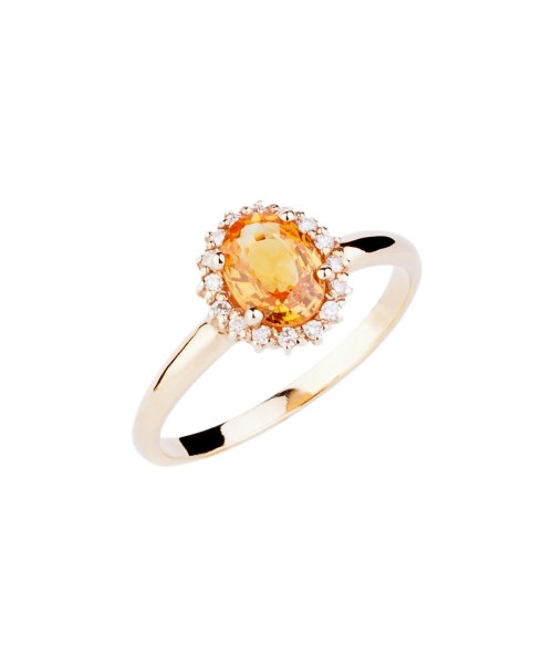 Yellow sapphire and diamond ring - 2