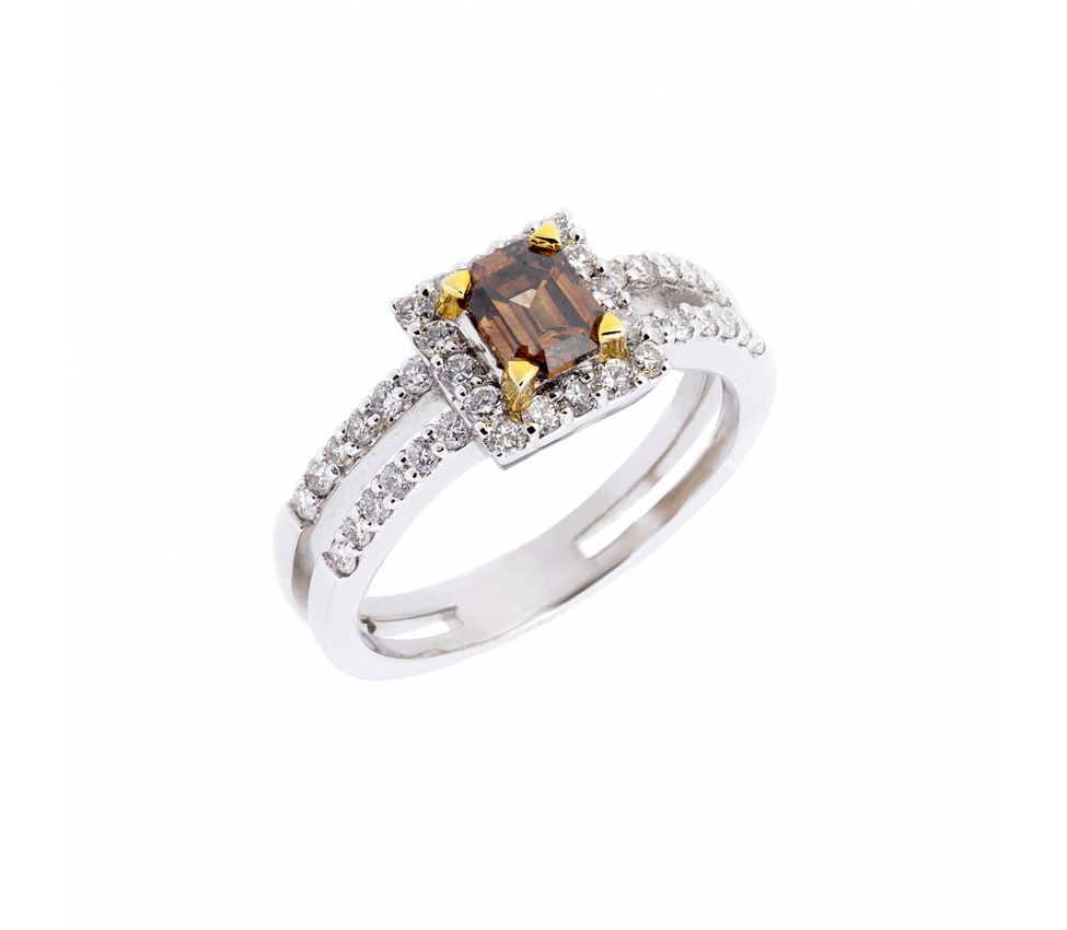 Fancy brown diamond ring - 1