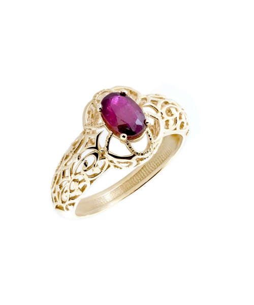 Gold retro style ruby ring - 2