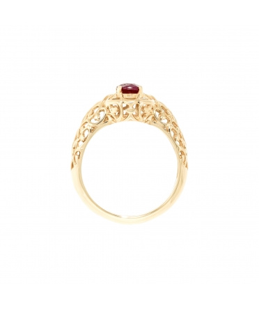 Gold retro style ruby ring - 3