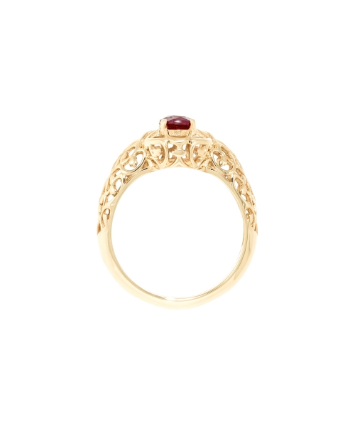 Gold retro style ruby ring - 3