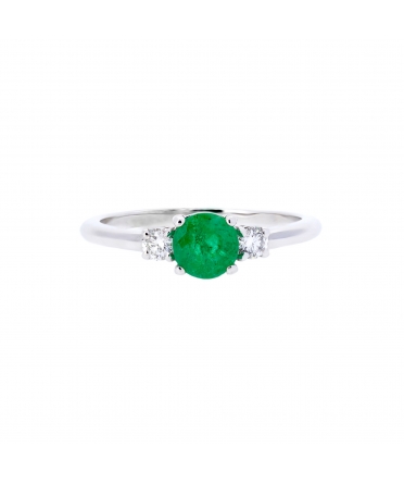 Emerald and diamond ring - 1