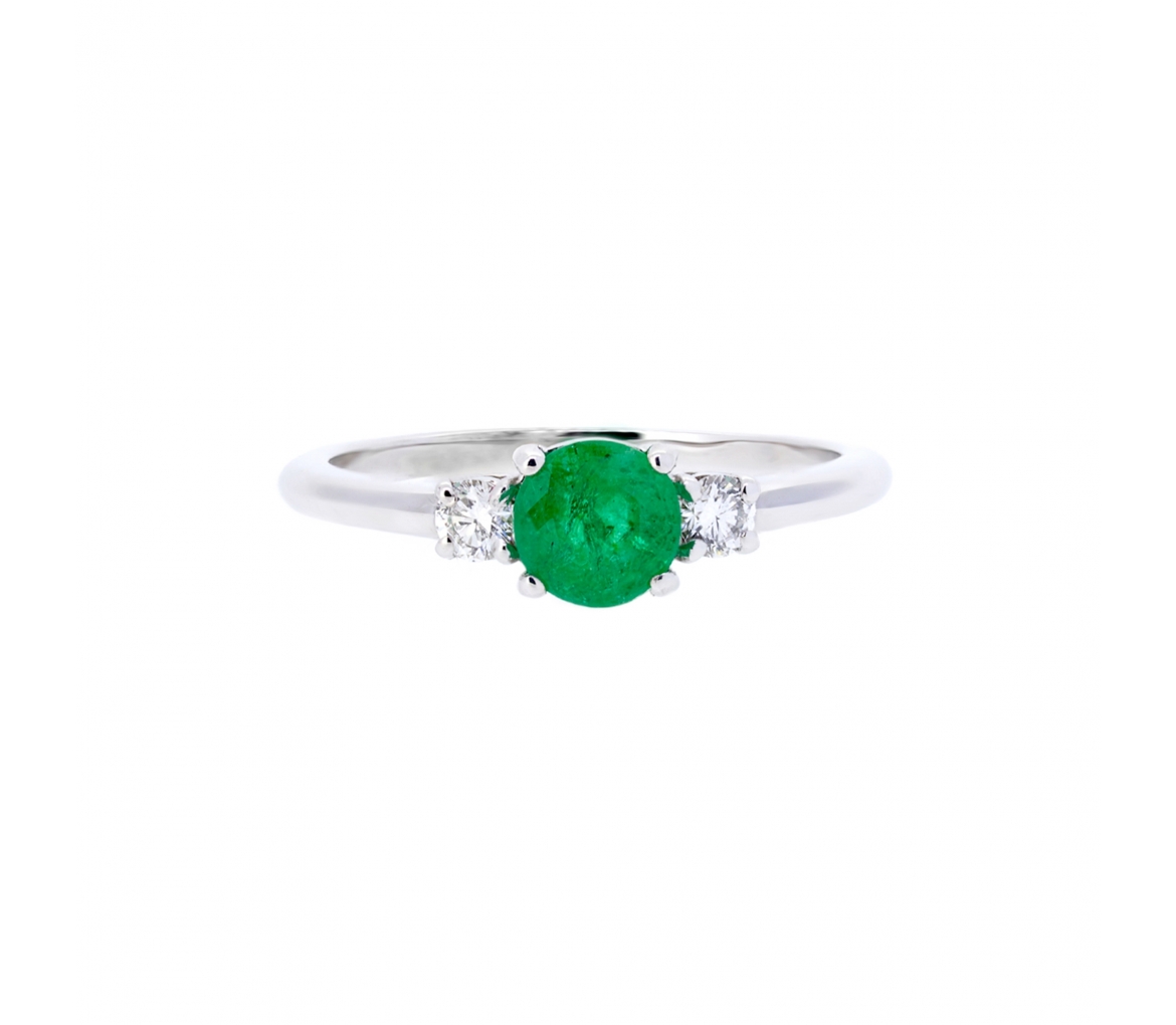 Emerald and diamond ring - 1