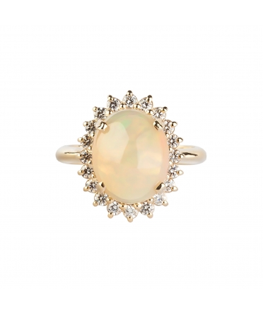 Opal and diamond ring - 1