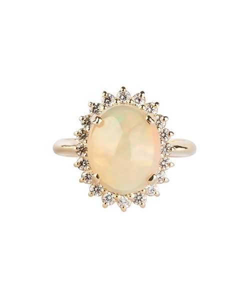 Opal and diamond ring - 1