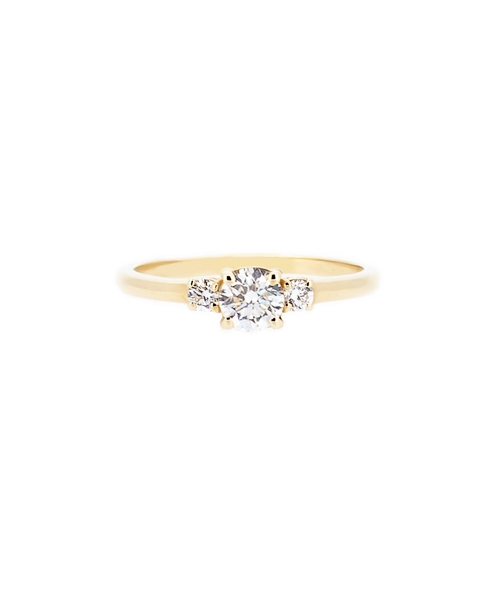 Gold engagement ring with diamonds - 1