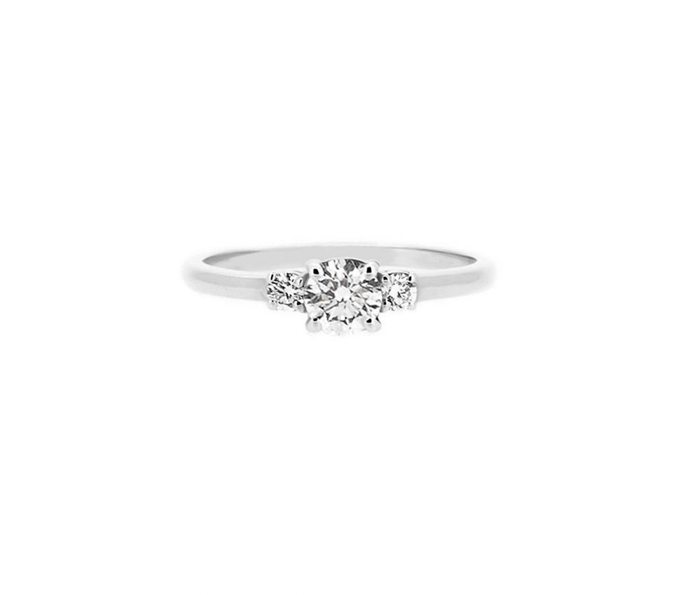 Gold engagement ring with diamonds - 1