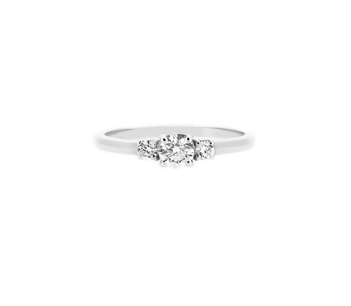 Gold engagement ring with diamonds - 1