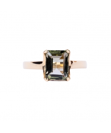 Gold Smoky quartz ring - 1