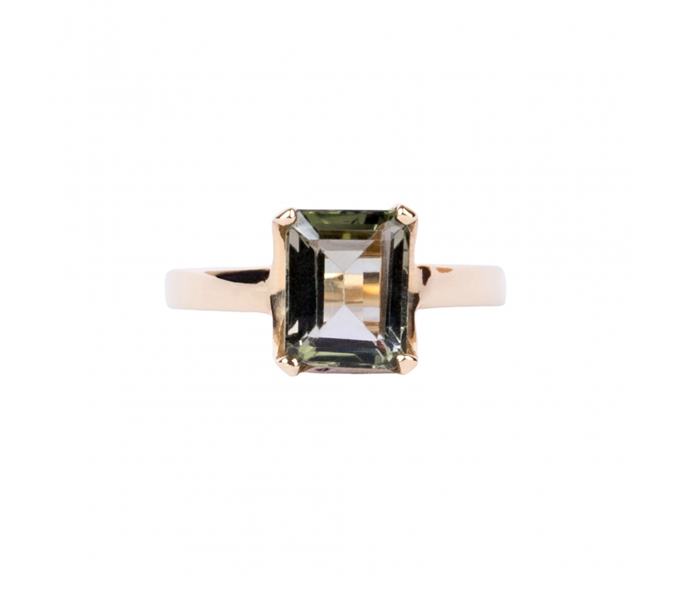 Gold Smoky quartz ring - 1