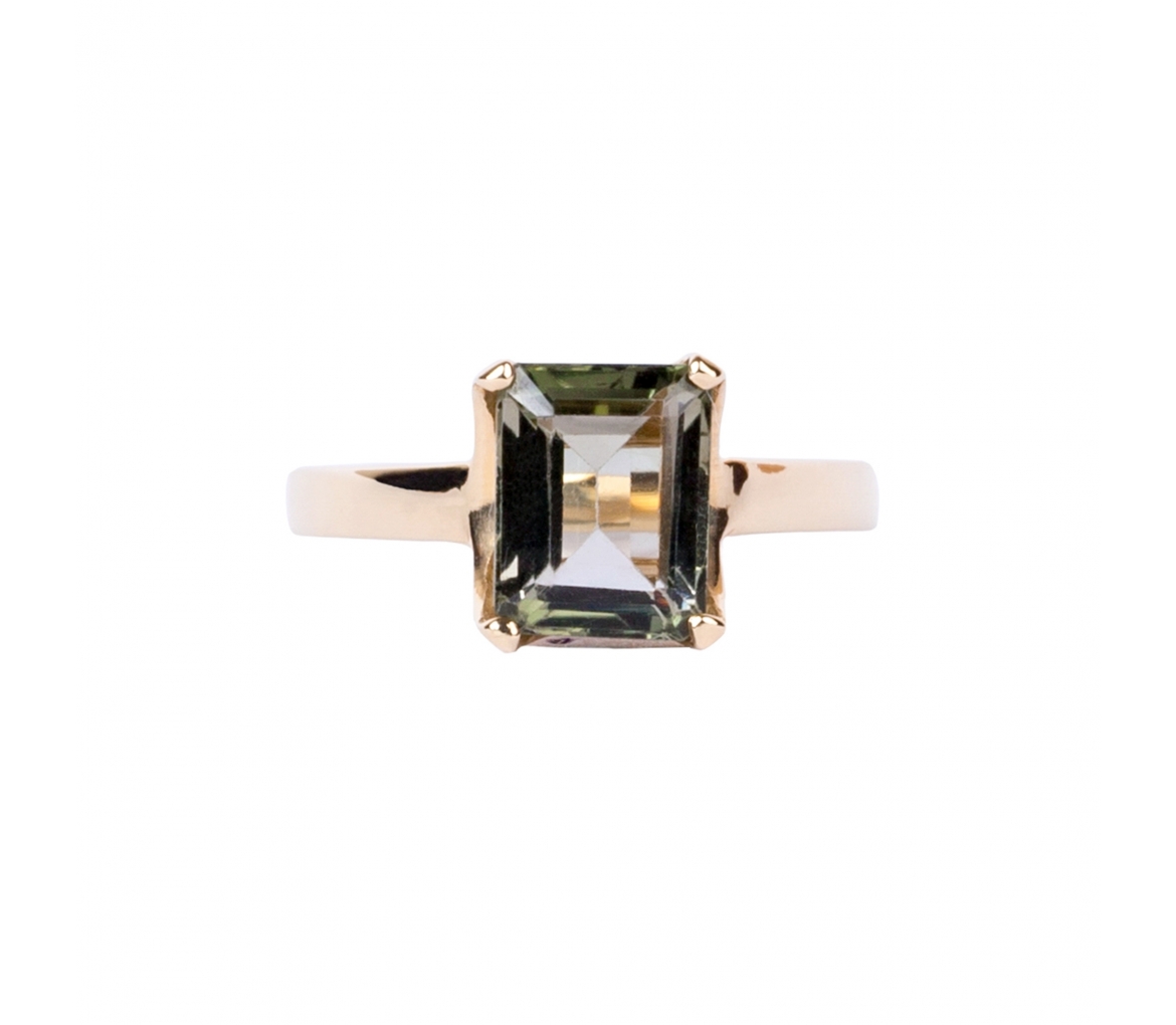 Gold Smoky quartz ring - 1