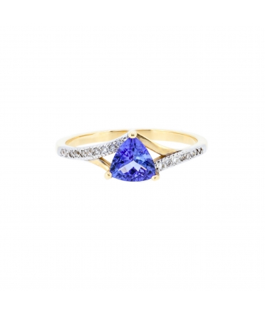 Gold tanzanite and damond ring - 2