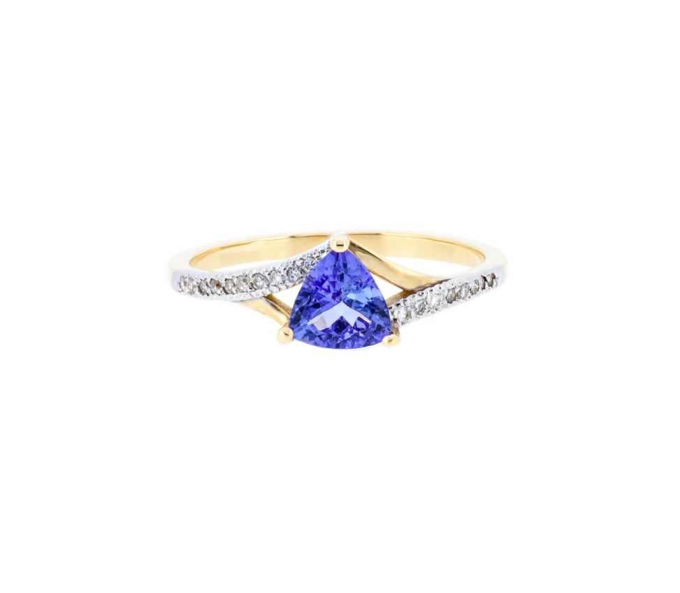 Gold tanzanite and damond ring - 2