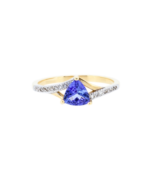 Gold tanzanite and damond ring - 2