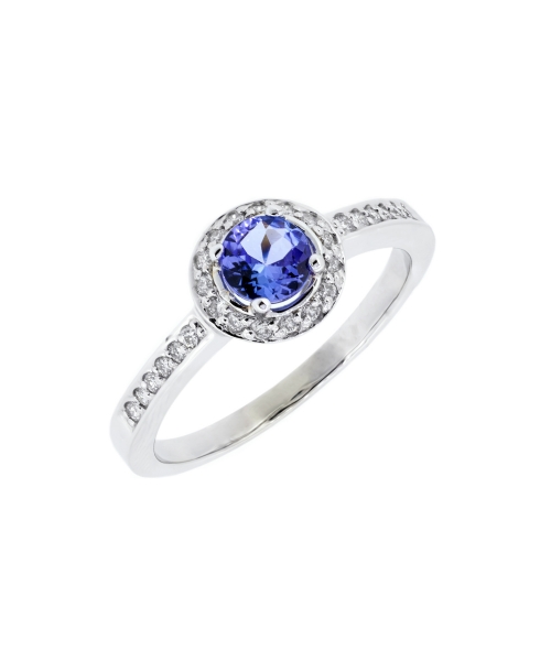 Gold engagement ring with tanzanite and diamonds - 2