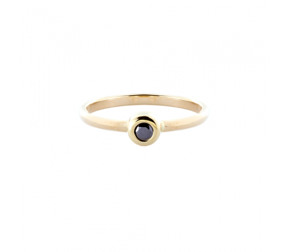 Gold ring with black diamond - 1