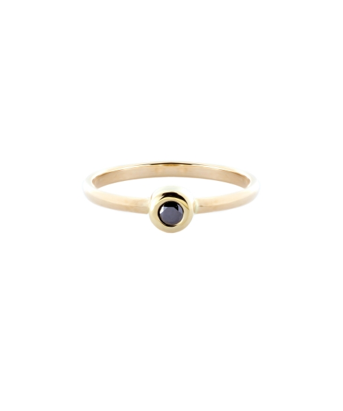 Gold ring with black diamond - 1