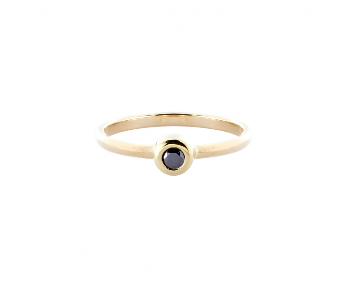 Gold ring with black diamond - 1