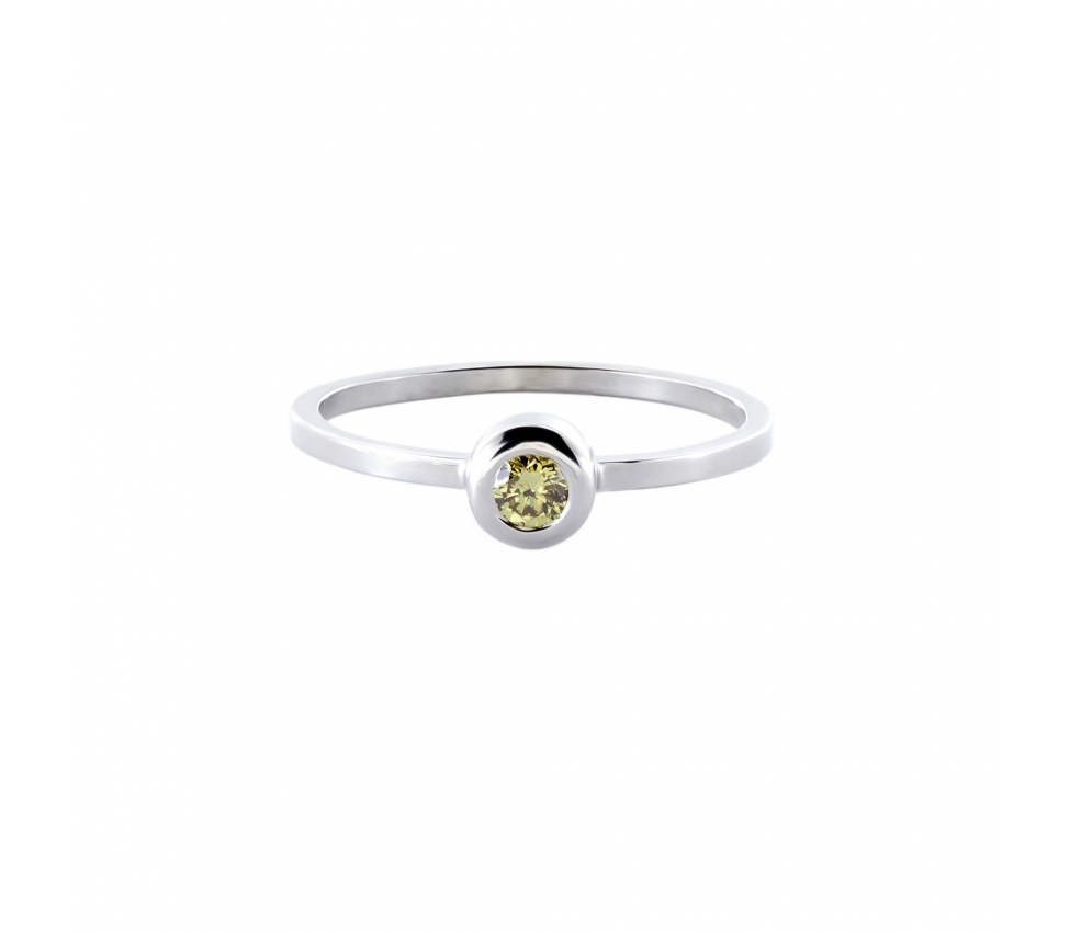 Gold ring with green diamond - 1