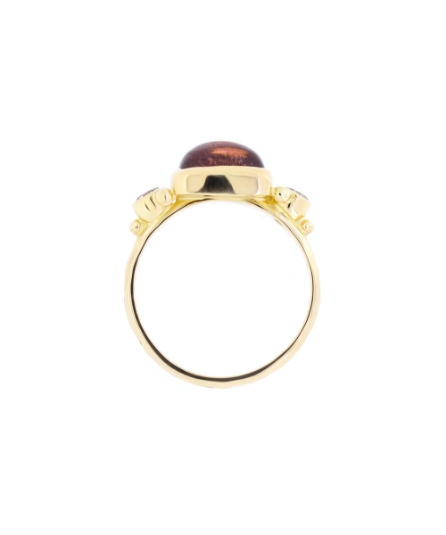 Retro style handcrafted tourmaline and diamond ring - 5