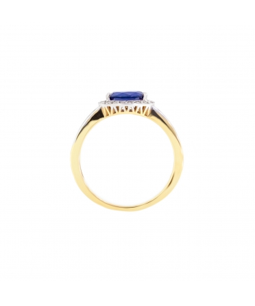 Gold sapphire and diamond ring - 3