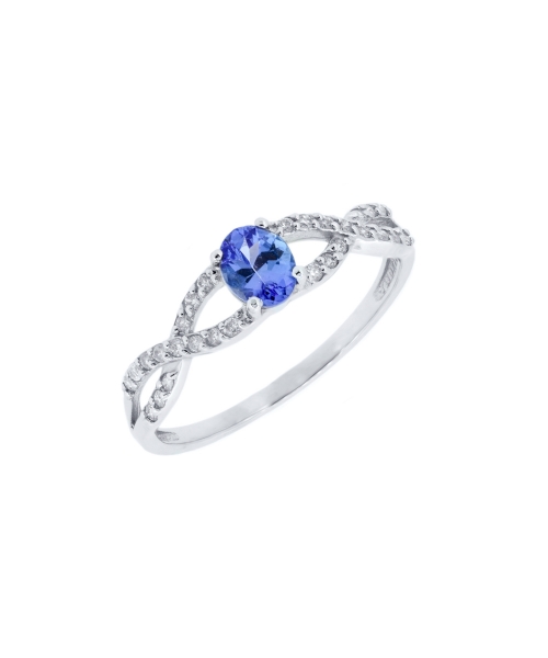 Gold engagement ring with tanzanite and diamonds - 2