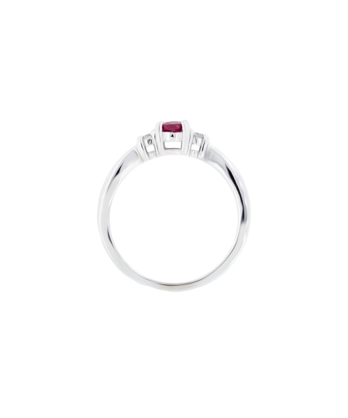 Gold engagement ring with ruby and diamonds - 3