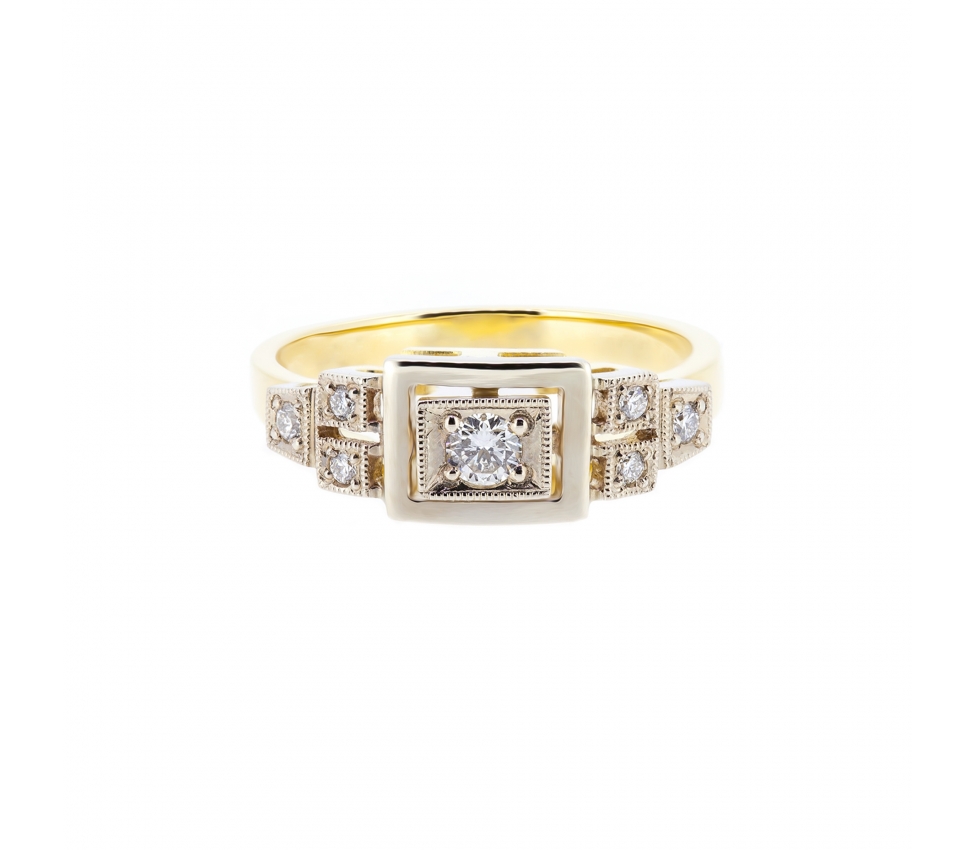 Retro style diamond ring - 1