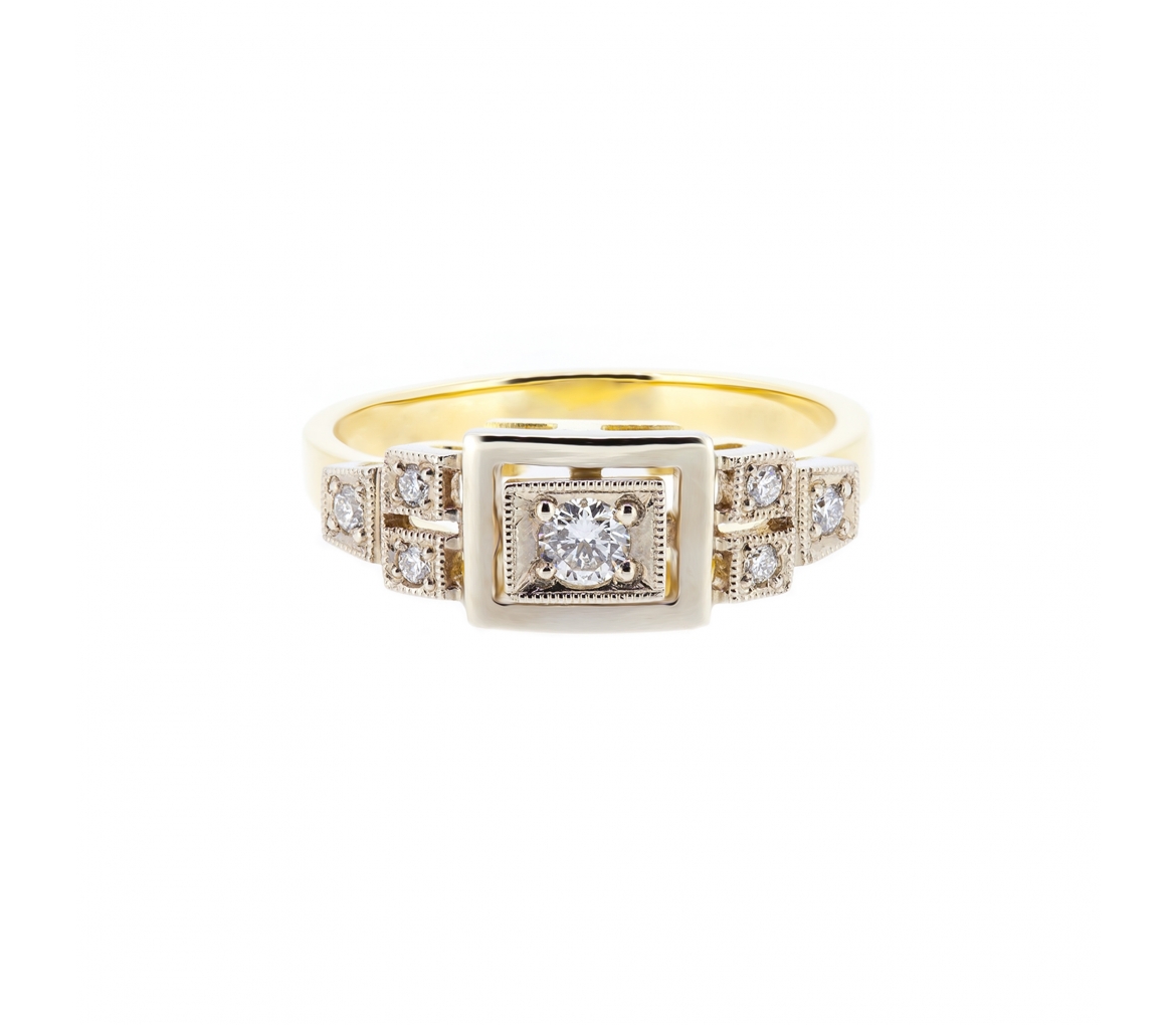 Retro style diamond ring - 1