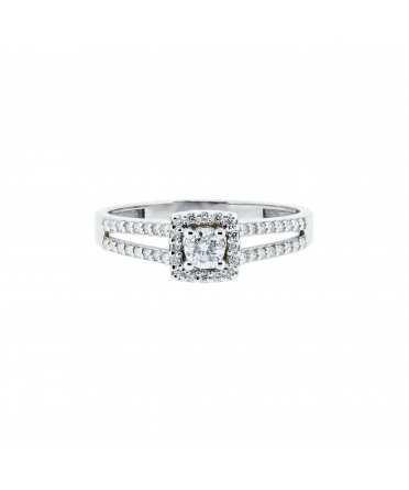 Gold engagement diamond ring - 1