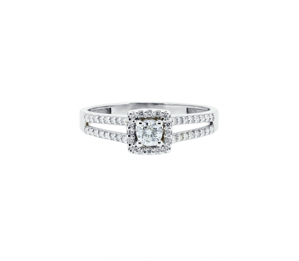 Gold engagement diamond ring - 1