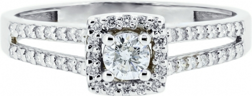 Gold engagement diamond ring - 1